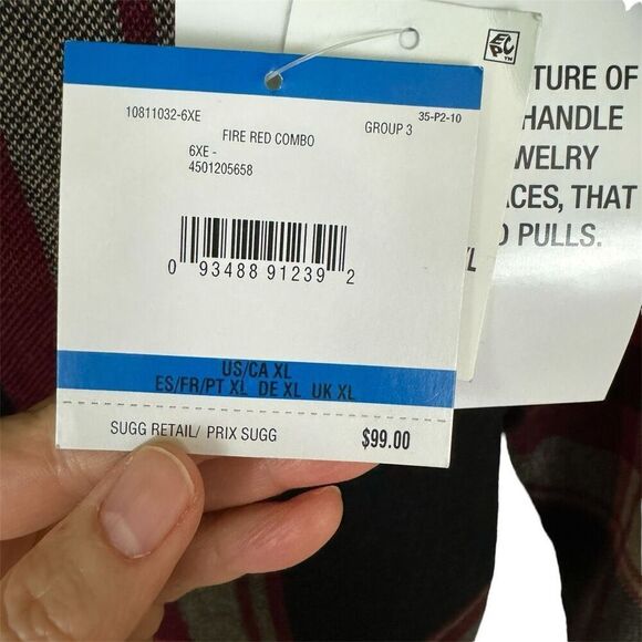 Kasper Plaid Flyaway Jacket Fire Red Combo - Size XL - Picture 10 of 11